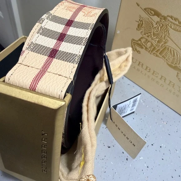 Burberry Beige and Brown Belt …UNISEX BRAND NEW Size 36/90 - Picture 3 of 6